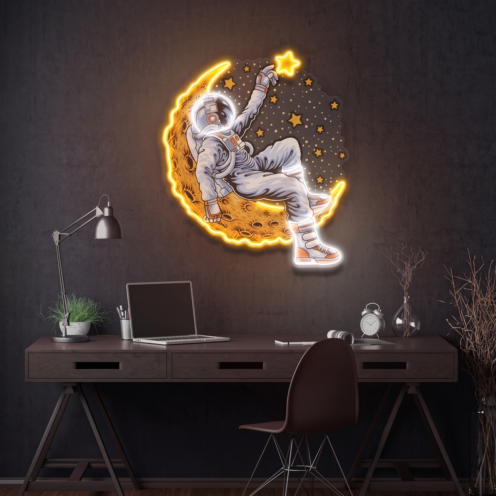 Astronaut on Moon LED Neon Sign