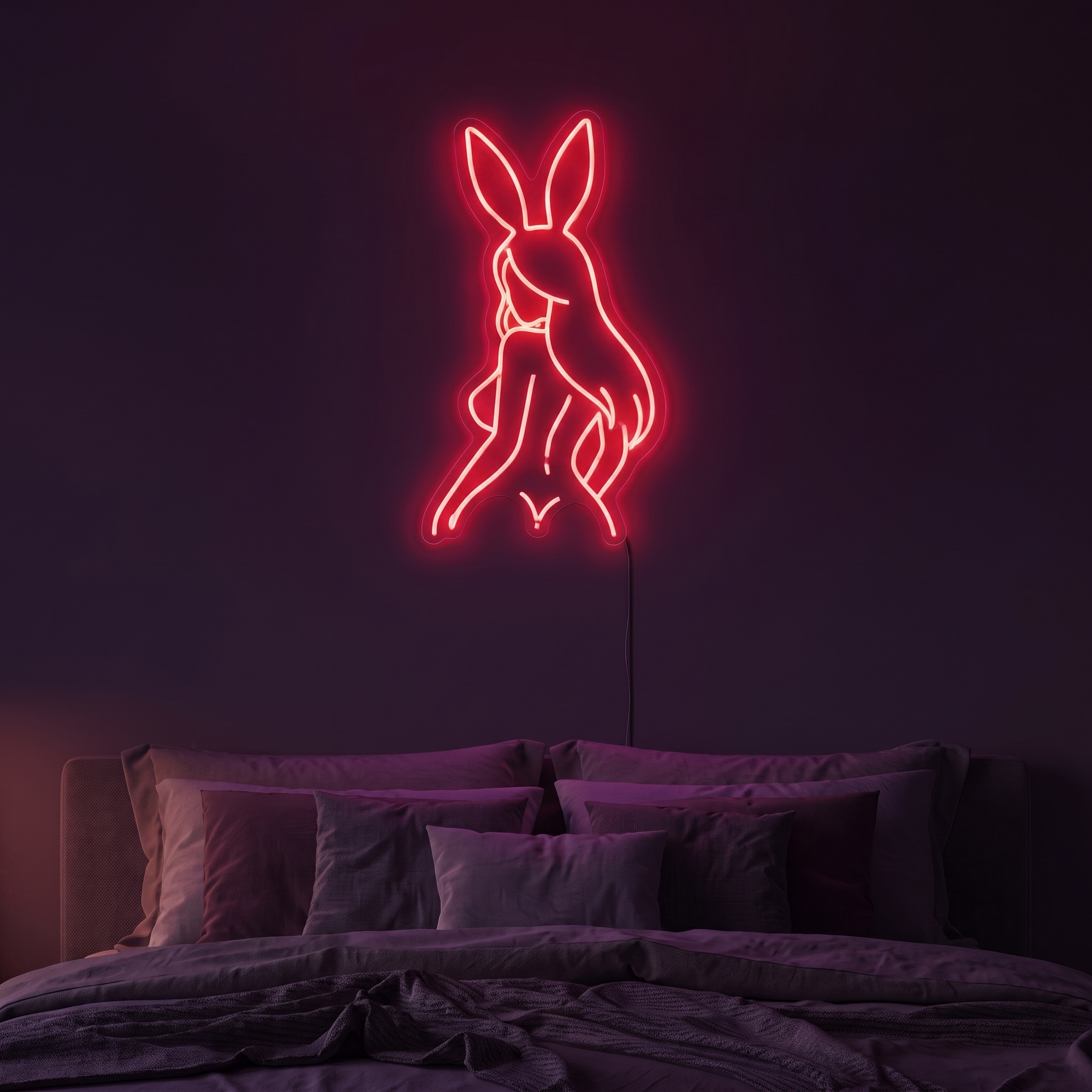 Bunny Silhouette LED Neon Sign