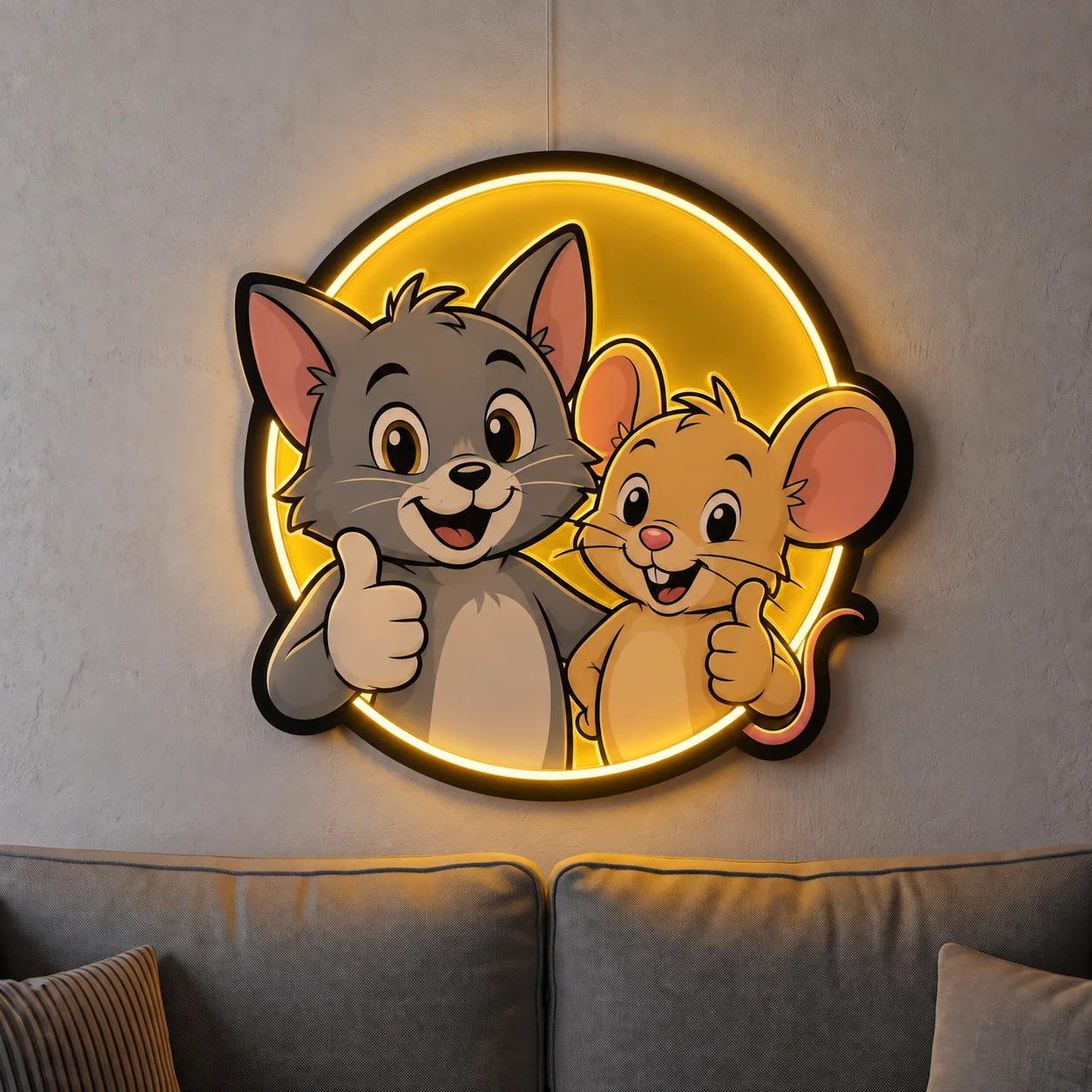 Classic Cartoon Duo LED Neon Sign