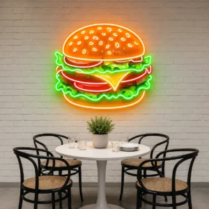 Classic Cheeseburger LED Neon Sign