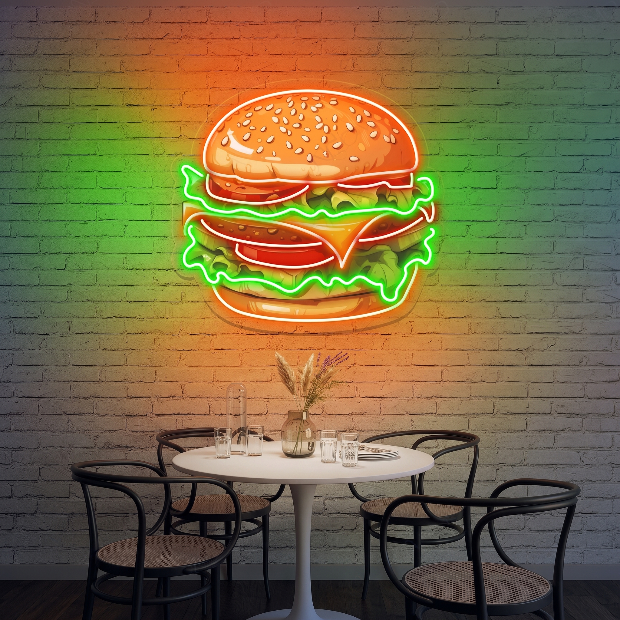 Classic Cheeseburger LED Neon Sign