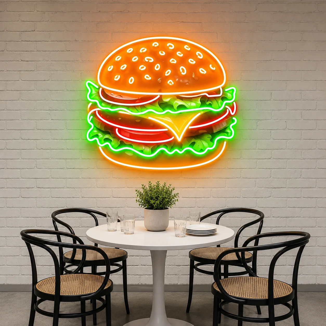 Classic Cheeseburger LED Neon Sign
