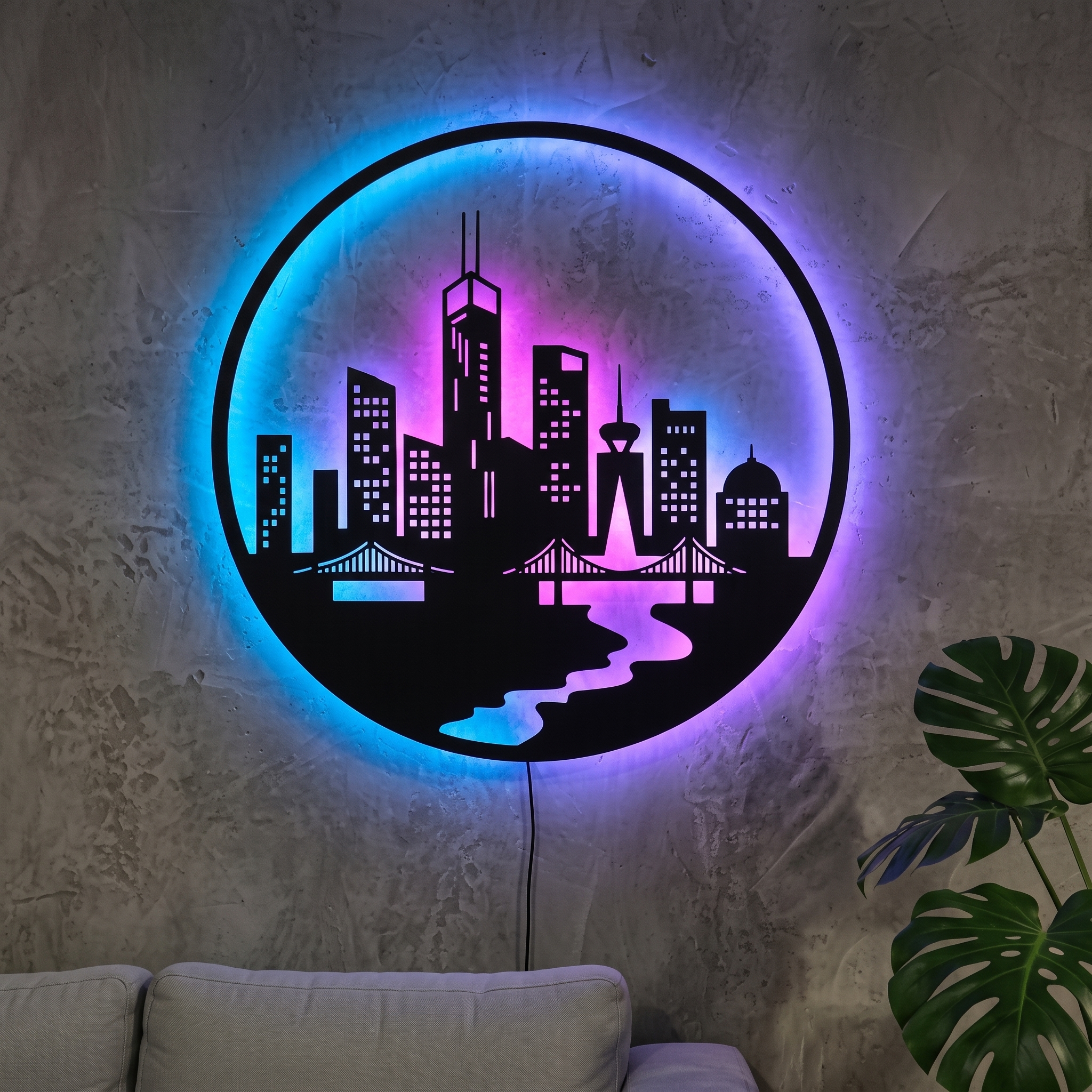 Modern City Skyline LED Neon Sign