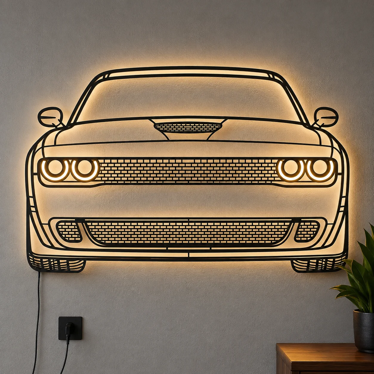 Muscle Car Front View LED Neon Sign