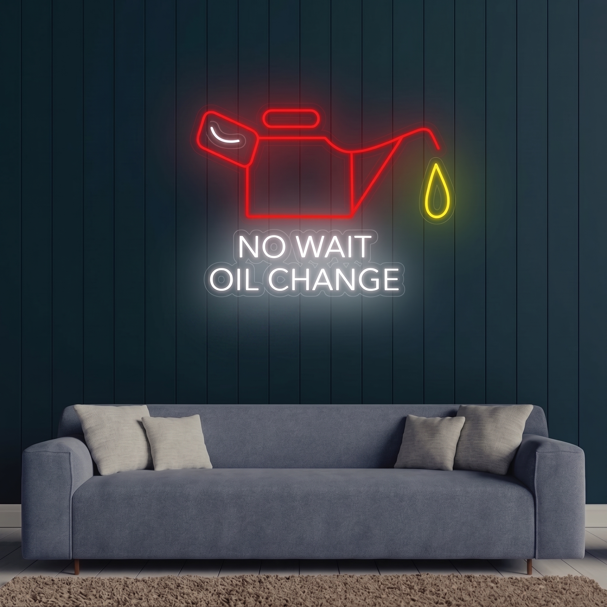 No Wait Oil Change LED Neon Sign