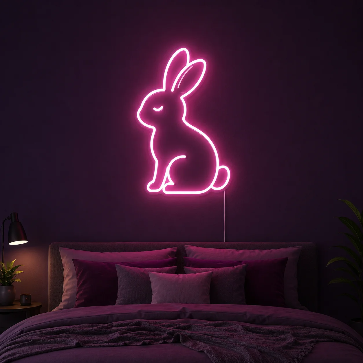 Bunny Silhouette LED Neon Sign