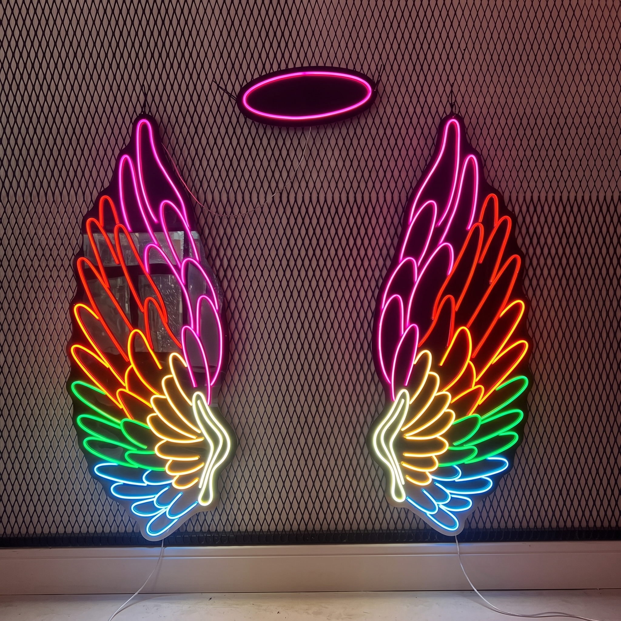 Rainbow Angel Wings LED Neon Sign