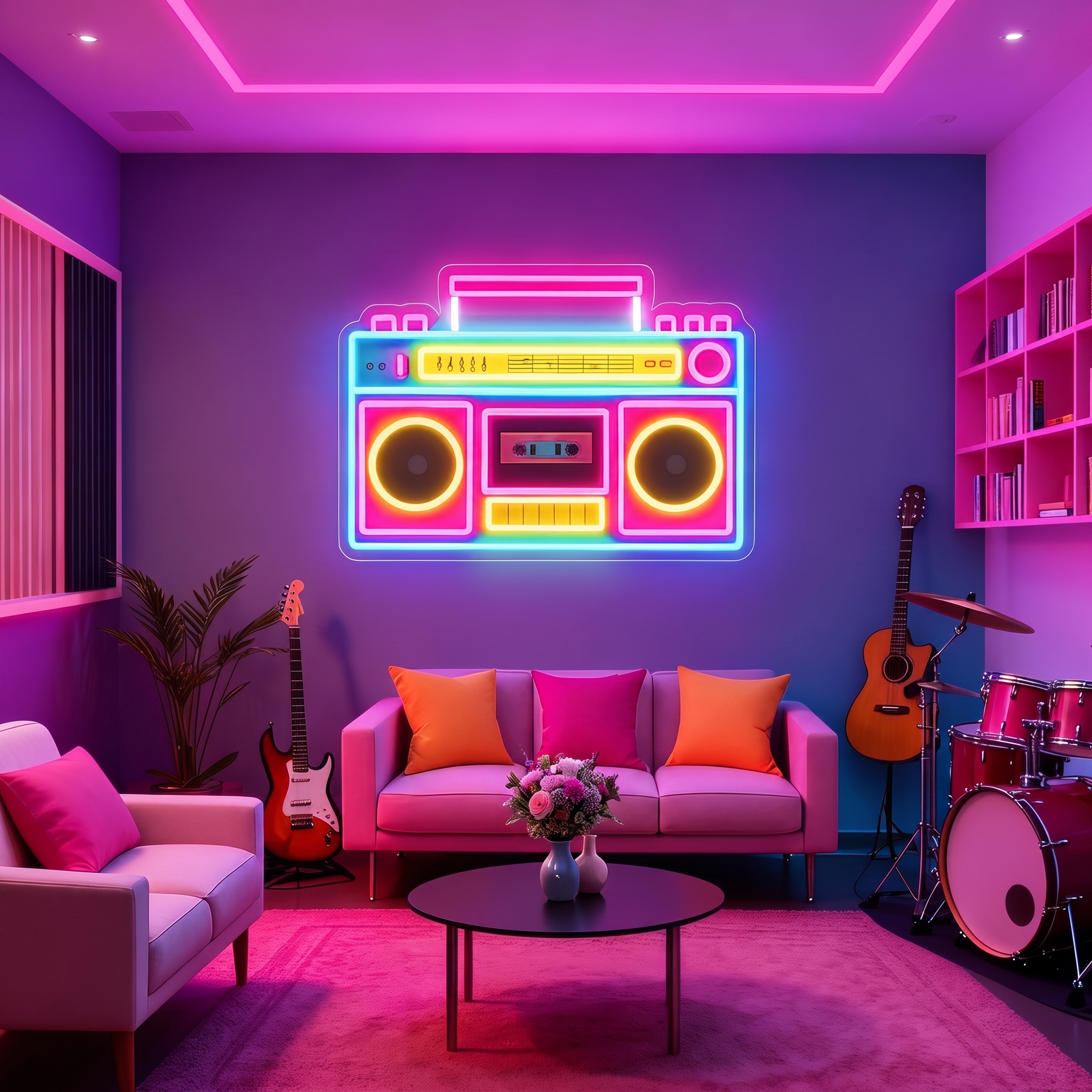 Retro Boombox LED Neon Sign