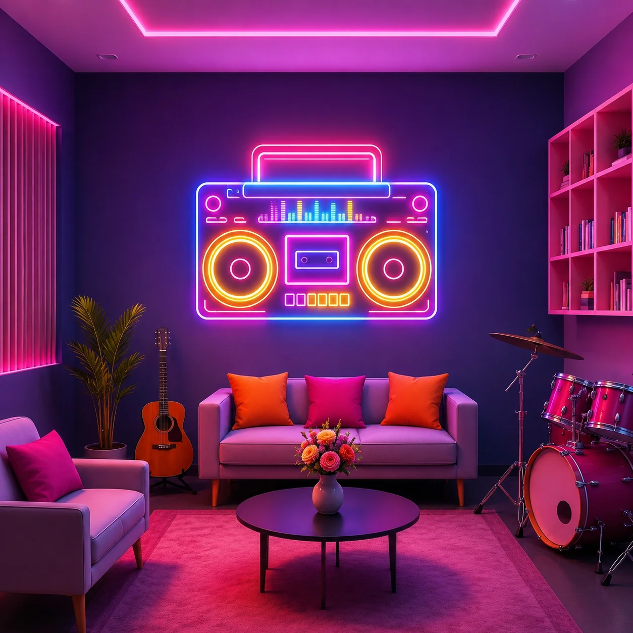 Retro Boombox LED Neon Sign
