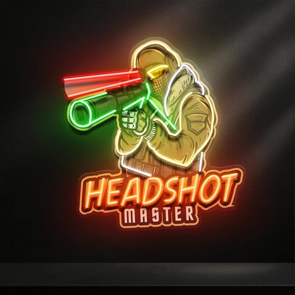 Headshot Master Gamer LED Neon Sign