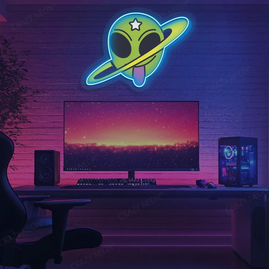 Cosmic Alien Planet LED Neon Sign