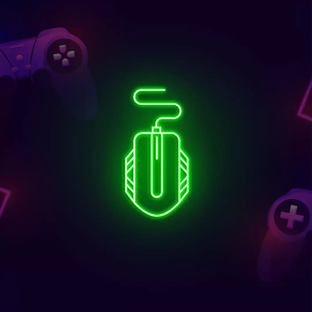 Green Gaming Mouse LED Neon Sign